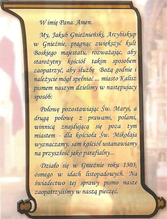 Akt erekcyjny Kościoła św. Mikołaja